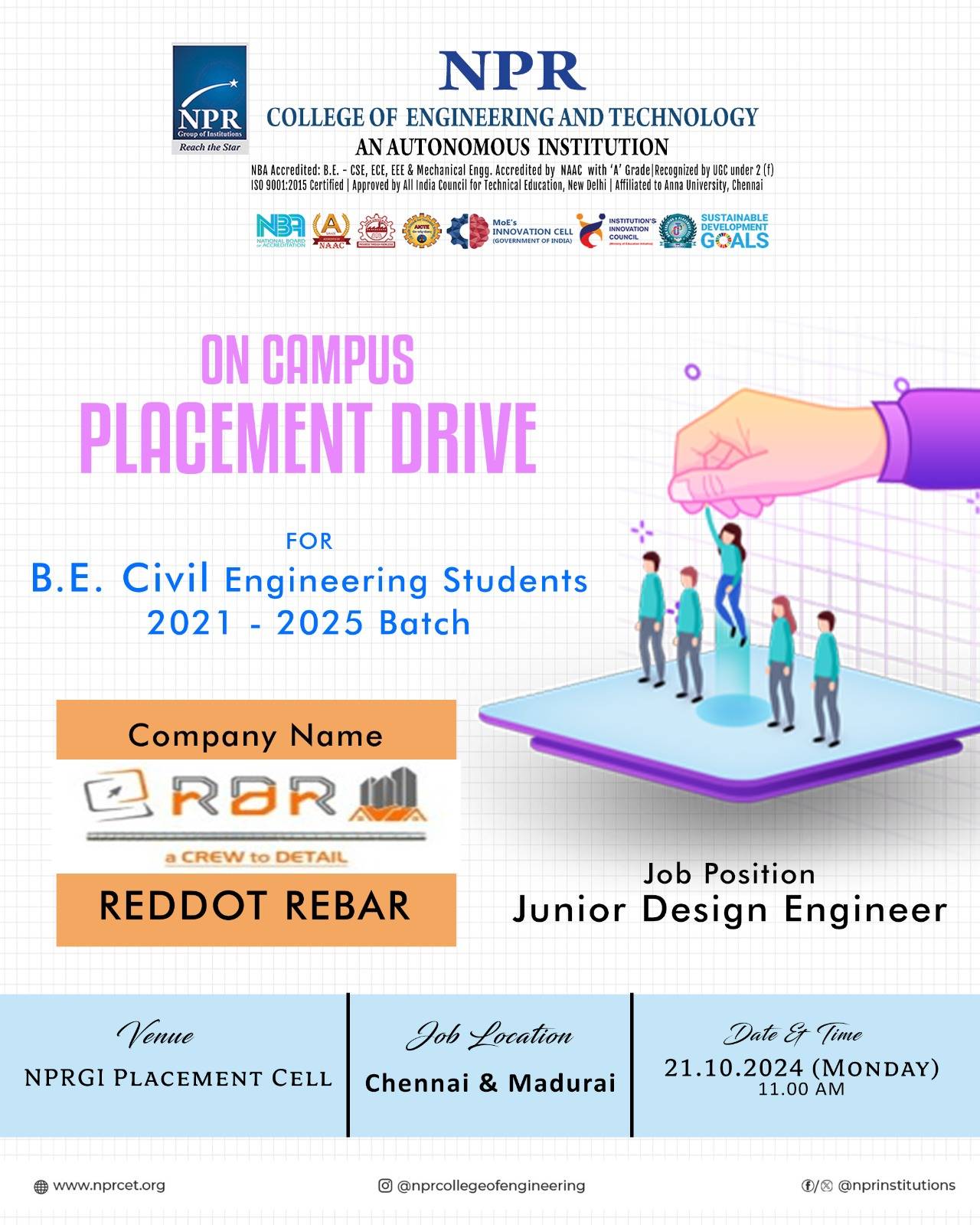 On Campus Placement Drive – Redot Rebar